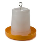 1.5kg Orange and White hanging plastic Chick Feeder 1.5kg Orange and White hanging plastic Chick Feeder