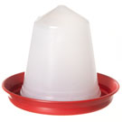 1 litre red and white plastic chicken feeders 1 litre red and white plastic chicken feeders