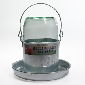 1/2 Gallon Glass / Galvanised Poultry Drinker