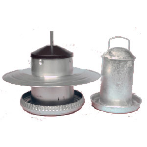 5Kg outdoor chicken feeder + 1 Gallon Galvanised Chicken Drinker