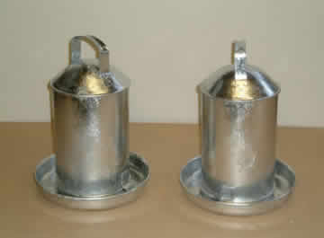 galvanised chicken drinkers